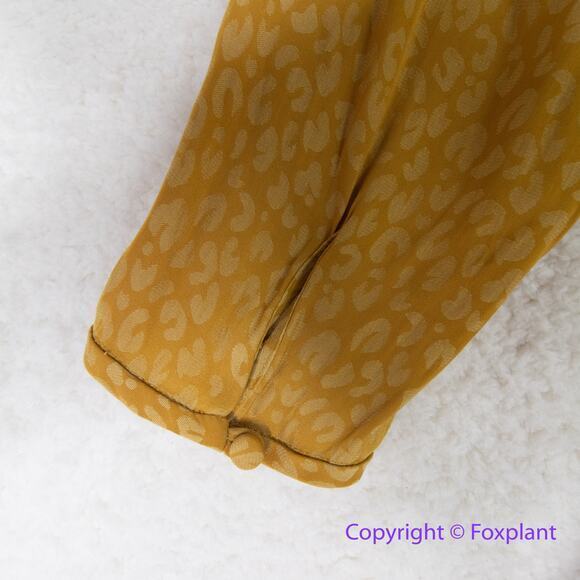 Ann Taylor Cheetah Jacquard Faux Wrap V-neck Light Lined‎ Belted Dress, size 18 - Picture 14 of 16